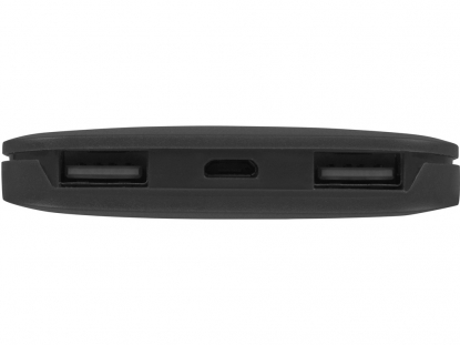 Портативное беспроводное зарядное устройство Impulse 4000 мAч, черный, вид со стороны разъемов