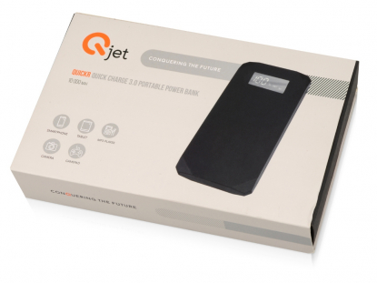 Портативное зарядное устройство Quickr, 10000 mAh, чёрное, в коробке