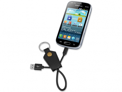 Кабель-брелок USB-MicroUSB Pelle, пример использования