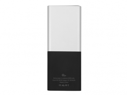 Портативное зарядное устройство с подсветкой корпуса Quark, 6000 mAh, оборотная сторона