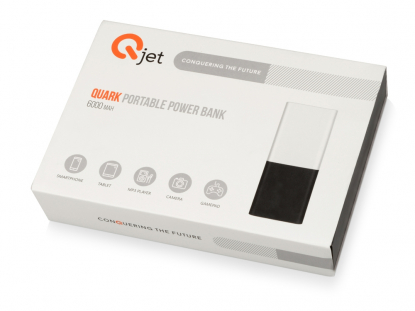 Портативное зарядное устройство с подсветкой корпуса Quark, 6000 mAh, коробка