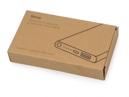 Портативное зарядное устройство Shine, 4000 mAh, коробка