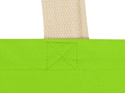 Сумка для шопинга Steady хлопковая с парусиновыми ручками, 260 г/м2, зеленое яблоко