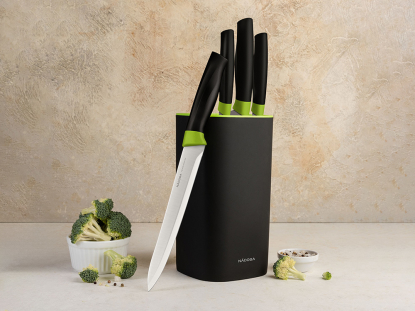 Набор из 4 кухонных ножей в универсальном блоке OLIVIA