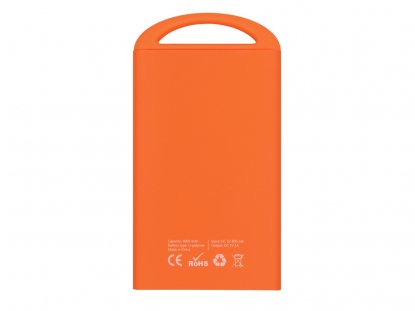 Портативное зарядное устройство Shine, 4000 mAh, оранжевое, оборотная сторона