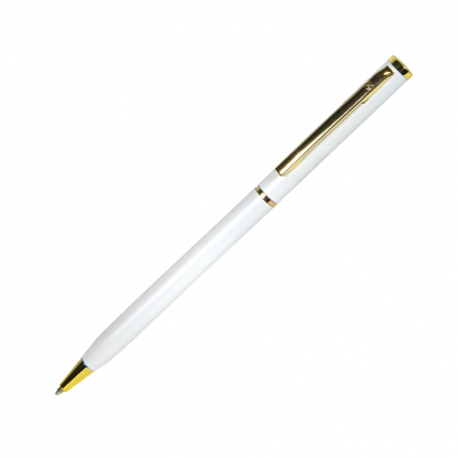 Шариковая ручка Slim Gold BeOne, бело-золотистая