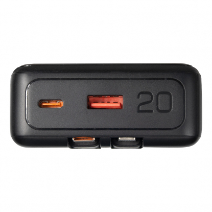 Внешний аккумулятор (powerbank) Stream 20, 20 000 mAH, с двумя зарядными шнурами, 22,5W (Ватт) super fast charge, Power Delivery (PD) 25.5W (dfnn), c цифровым дисплеем для контроля заряда