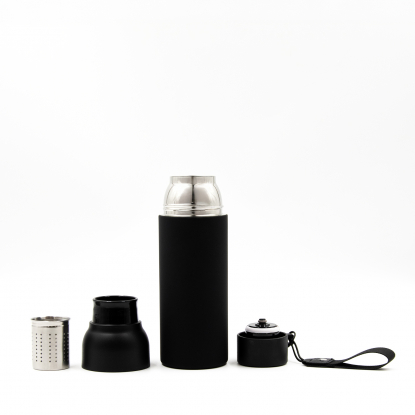 Термобутылка Button Black, черная