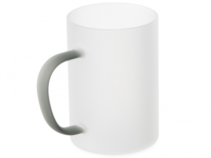 Стеклянная матовая кружка для сублимации Акцент, черная