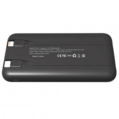 Внешний аккумулятор Nero с быстрой зарядкой, 10000 mAh, черный
