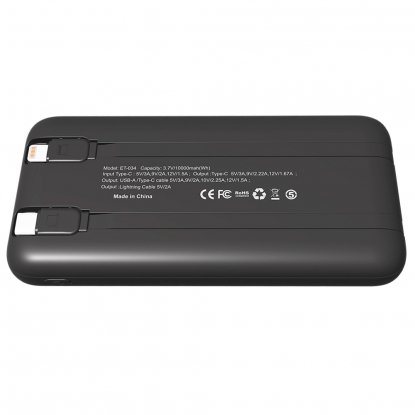 Внешний аккумулятор Nero с быстрой зарядкой, 10000 mAh, черный