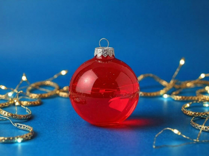 Стеклянный елочный шар Frozi, красный