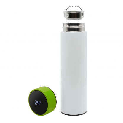 Термос с датчиком температуры Reactor duo white, белый с салатовым