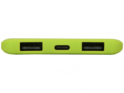 Портативное зарядное устройство Reserve с USB Type-C, 5000 mAh, зеленое, вход USB