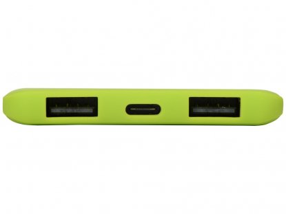 Портативное зарядное устройство Reserve с USB Type-C, 5000 mAh, зеленое, вход USB