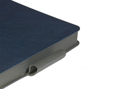 Ежедневник недатированный Boston с серым обрезом, темно-синий