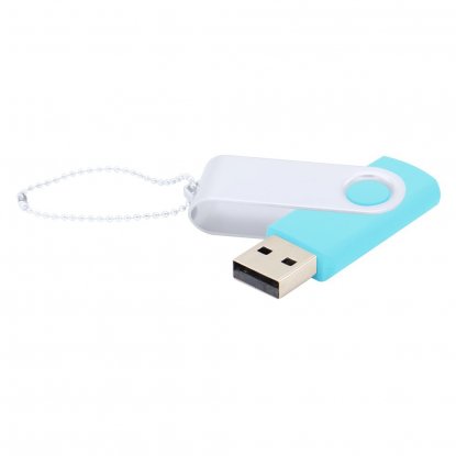 Флешка Designer To Go 2.0 USB, 16Gb, бирюзовая с белым