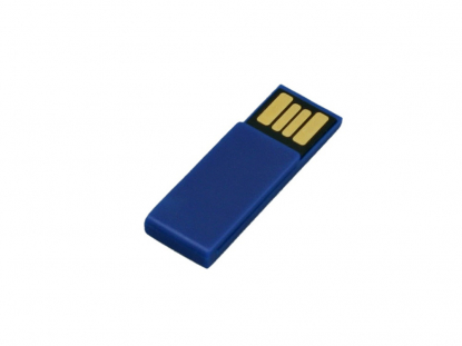 USB-флешка промо в виде скрепки, синяя