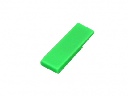 USB-флешка промо в виде скрепки, зеленая