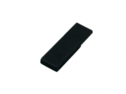 USB-флешка промо в виде скрепки, черная