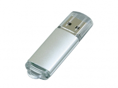 USB-флешка с прозрачным колпачком, серебристая