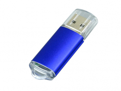 USB-флешка с прозрачным колпачком, синяя