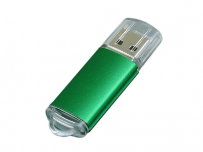 USB-флешка с прозрачным колпачком, зеленая