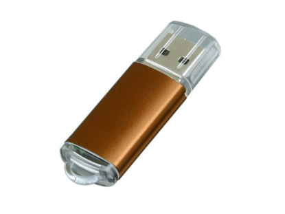 USB-флешка с прозрачным колпачком, коричневая