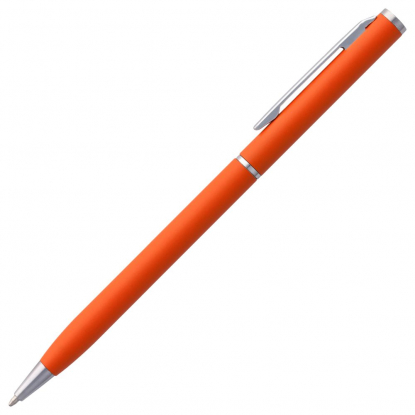 ручка шариковая, серебристо-оранжевая