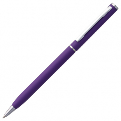 ручка шариковая, серебристо-фиолетовая