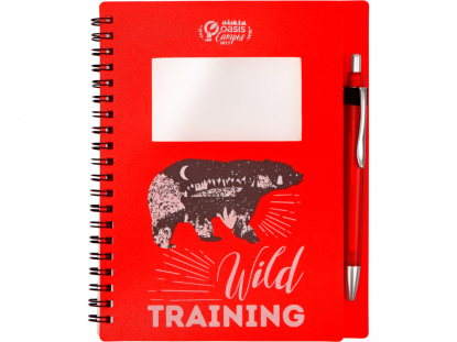 Блокнот Контакт с ручкой-красный