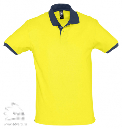 Рубашка поло Prince 190, мужская, жёлтая с темно-синим