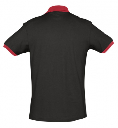 Рубашка поло Prince 190, мужская, чёрная с красным, спина