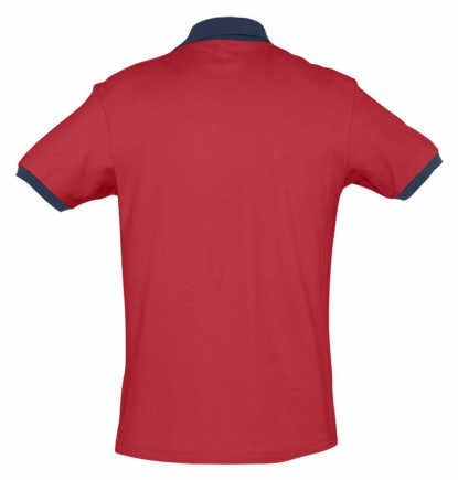 Рубашка поло Prince 190, мужская, красная с тёмно-синим, спина
