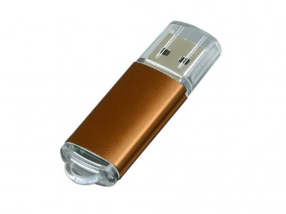 USB-флешка с прозрачным колпачком, коричневая