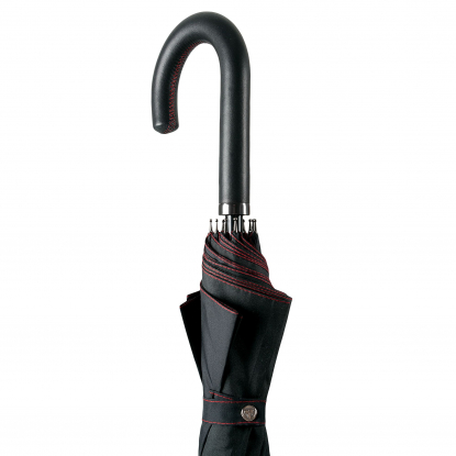 Зонт-трость Lui (Matteo Tantini), механический, чёрный с красным, ручка