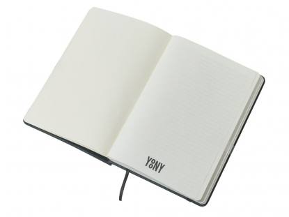 Блокнот А5 NotaBene с металлической шариковой ручкой и подставкой для телефона, черный