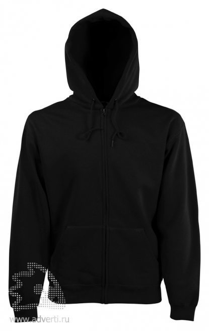 Толстовка Zip Through Hooded Sweat, мужская, Fruit of the Loom, США, черная