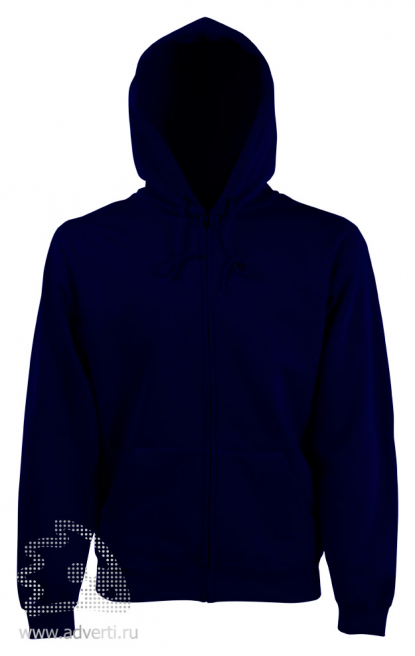 Толстовка Zip Through Hooded Sweat, мужская, Fruit of the Loom, США, темно-синяя