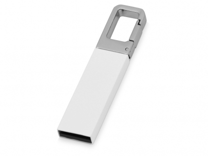 USB-флешка на 16 Гб Hook с карабином, белая