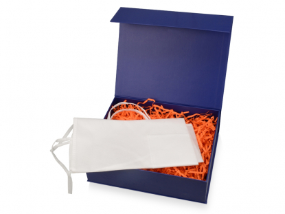 Подарочная коробка Giftbox средняя, синяя, пример применения