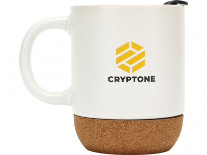 Керамическая кружка с пробковым дном и крышкой Denpasar, белая