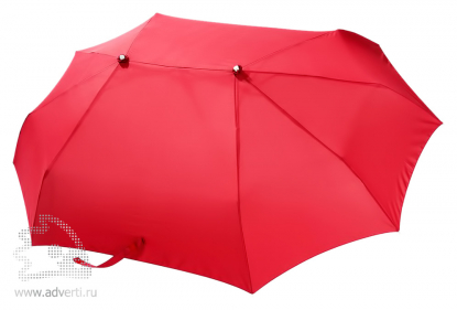 Зонт для двоих складной, механический, 3 сложения, красный