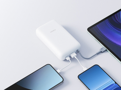 Внешний аккумулятор с встроенным кабелем Xiaomi Power Bank (Integrated Cable), 20000 мАч, светло-серый