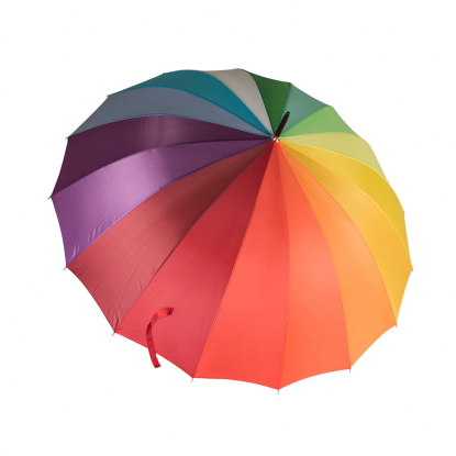 Зонт-трость Радуга, 16 разноцветных клиньев, купол