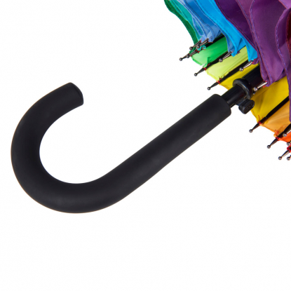 Зонт-трость Радуга, 16 разноцветных клиньев, ручка