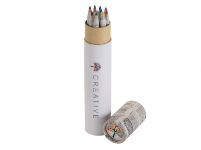 Набор цветных карандашей из газетной бумаги в тубе News