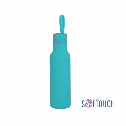 Бутылка для воды Фитнес, soft touch, бирюзовая