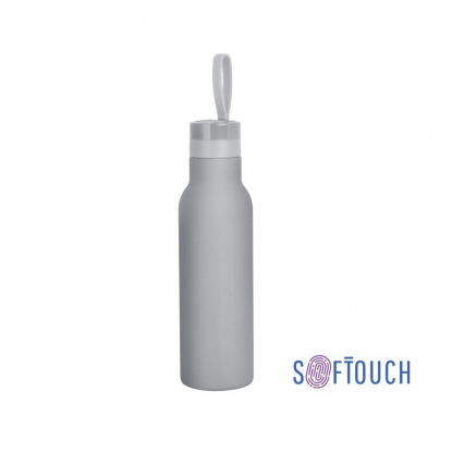 Бутылка для воды Фитнес, soft touch, серая