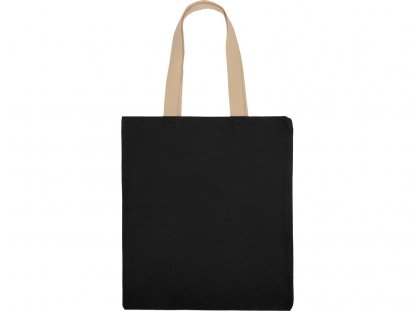 Сумка для шопинга Steady хлопковая с парусиновыми ручками, 260 г/м2, черная